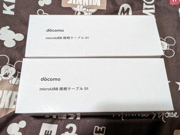 2個 新品 PS4対応 ドコモ純正 microUSB 接続ケーブル01 充電通信