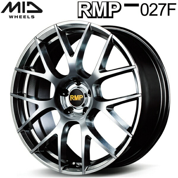 MID RMP 027F 4本Set ハイパーメタルコート/ミラーカット 7.5J-19インチ 5H114.3 インセット+53