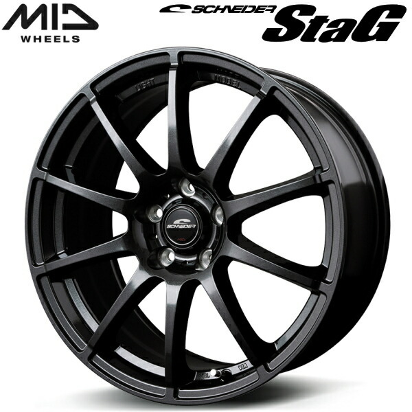 MID SCHNEDER StaG 1本価格 ストロングガンメタ 7.0J-18インチ 5H100 インセット+48