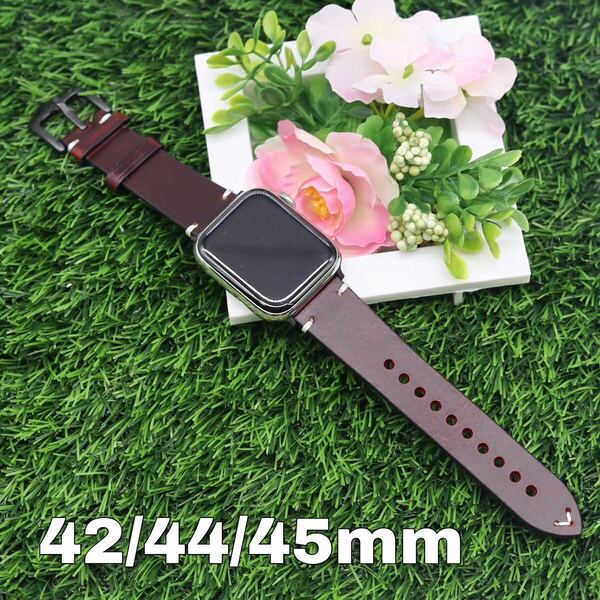 Apple Watch 用レザーバンド アップルウォッチレザー本革ベルトビジネス Series 9 8 7 6 5 4 3 se1 se2 45mm 44mm