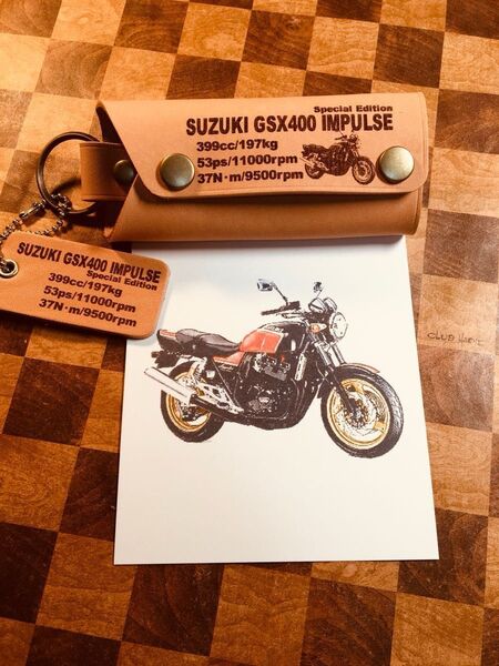 本革レザーキーケース GSX400インパルス スペシャルエディション オリジナルレザーキーケース