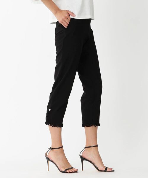 TO BE CHIC トゥービーシック ヘムレース レギンスパンツ FREEサイズ 三陽商会 ブラック