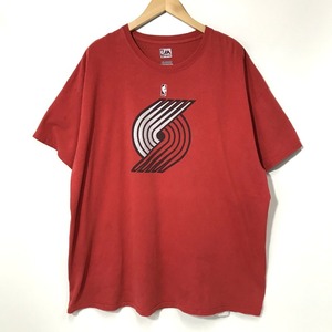 NBA Tシャツ 半袖 カットソー 古着 大きいサイズ プリント クルーネック カジュアル XXLサイズ レッド エヌビーエー トップス A10944◆