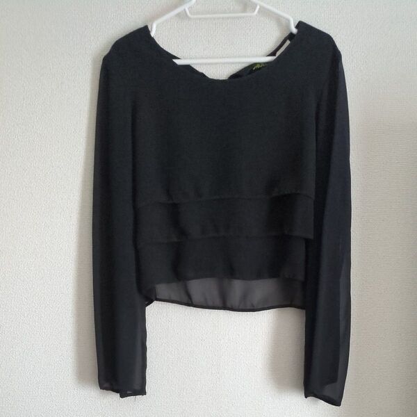 レディース/ファッション/長袖/黒/【PHOEBE】フィービー/トップス/ブラウス/春秋冬/可愛い/Mサイズ