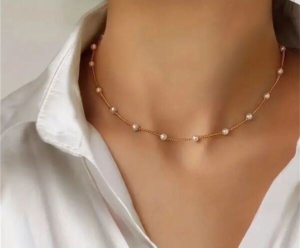 フェイクパールネックレス アクセサリー おしゃれ かわいい きれい 結婚式 パーティ