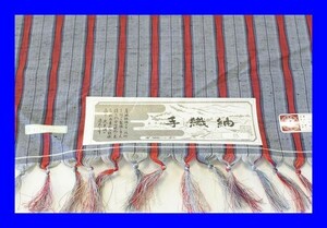 ○新品同様 女性着物 手織紬 反物 絹100% KBF7