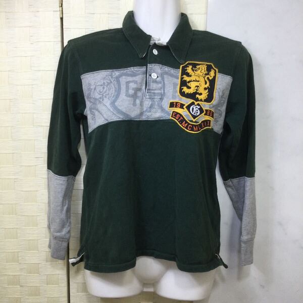 GAP kids 長袖 ラガーシャツ サイズ140 グリーン系 ギャップ N6
