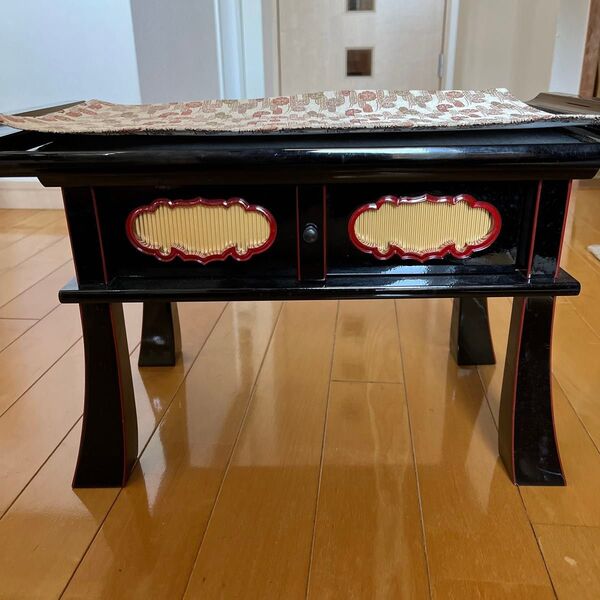 経机 仏具 仏教美術 仏教 経卓 前机 伝統工芸 日本 木製 約25×48×27cm 中京経机