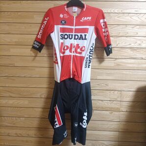 支給品 Lotto Soudal 半袖ロードスーツ ロットソウダル ワンピース ロードバイク 自転車 サイクルジャージ エアロ