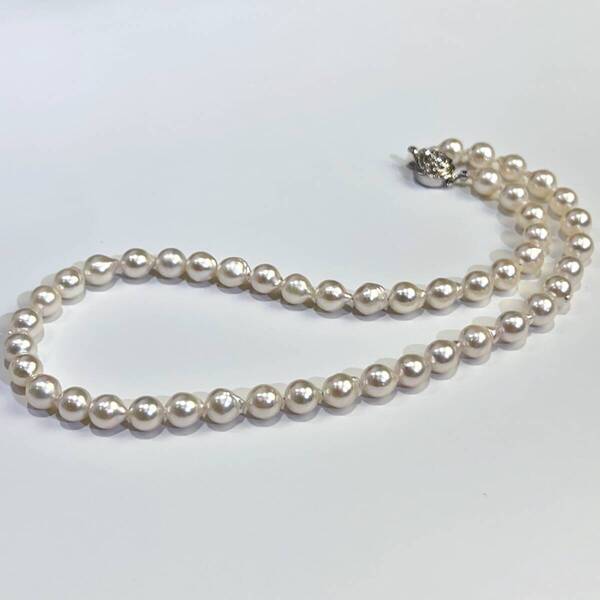 SV AKOYA アコヤ パール バロック ネックレス 天然 本真珠 レディース アクセサリー 未使用品
