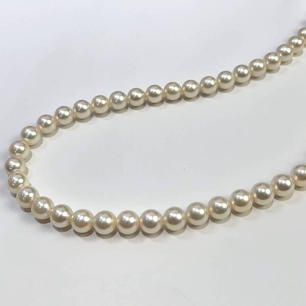 SV AKOYA アコヤ パール ネックレス クリーム 天然 本真珠 レディース アクセサリー 美品