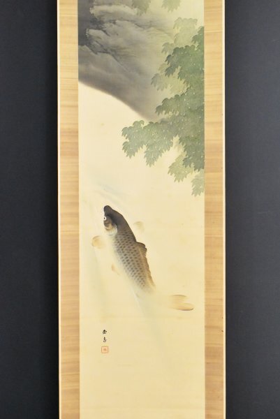 真作】菊池容斎/鯉滝昇り図/掛軸☆宝船☆Z-546の通販 by 掛軸✩宝船✩'s shop｜ラクマ