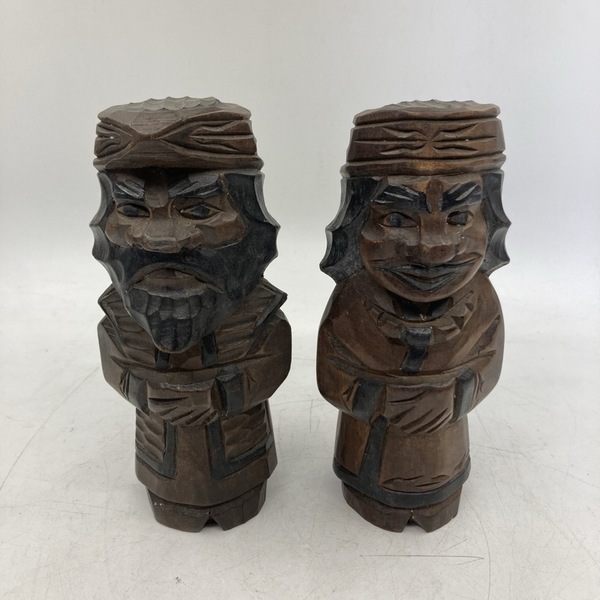 アイヌ工芸 木彫 ニポポ 人形 高さ約18cm 置物 オブジェ 郷土玩具 北海道★K2022N