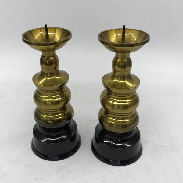 ろうそく立て 蝋燭台 仏具 仏壇 ローソク 仏具 高さ約14.5cm★K2170P