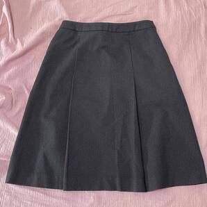 ※Bランク※【中古】BONOFFICE_9号 /プリーツスカート/AS2305/ブラック/カラードットストライプ/かわいいOL制服/おしゃれ会社事務服/