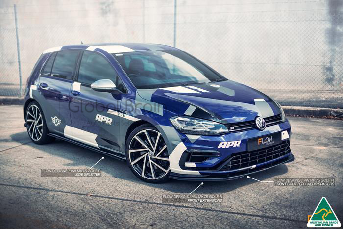 フォルクスワーゲン ゴルフ 7.5 R サイド スカート スプリッター スポイラー/ サイド ディフューザー エプロン カバー カナード