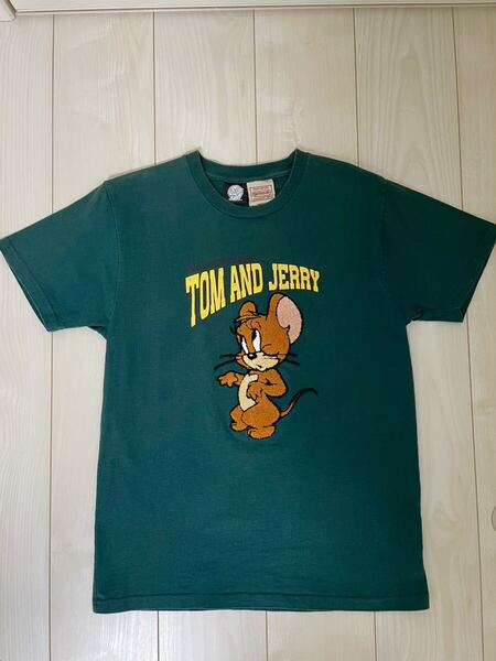 送料込 TOM and JERRY Tシャツ Mサイズ outdoor products アウトドアプロダクツ グリーン トム&ジェリー 緑 トムアンドジェリー キャラT