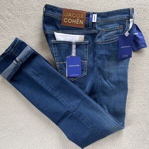【JACOB COHEN ヤコブコーエン NICK SLIM J622 後継 】バンダナ付き イタリア製 美脚 テーパード ストレッチ デニム 33インチ ジーンズ