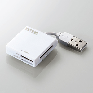 USB2.0メモリカードリーダ 43+5メディア対応 ケーブルのコネクタ部分を本体に固定できる「コネクタ固定機能」付き: MR-K009WH