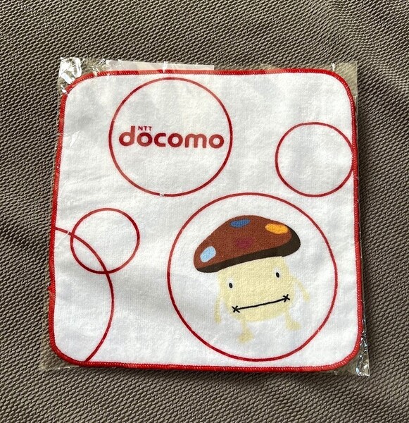 ☆【DoCoMo】★未使用★ドコモダケ ミニタオル ハンカチ 21㎝×21㎝ レア☆
