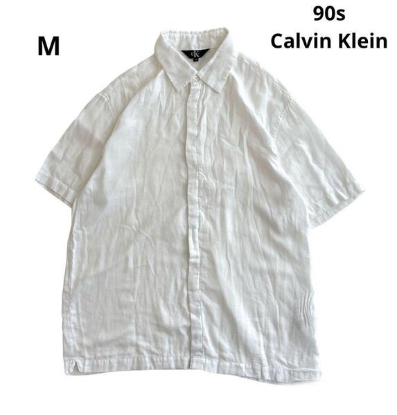 90s Calvin Klein カルバンクライン 半袖 シャツ ガーゼ M