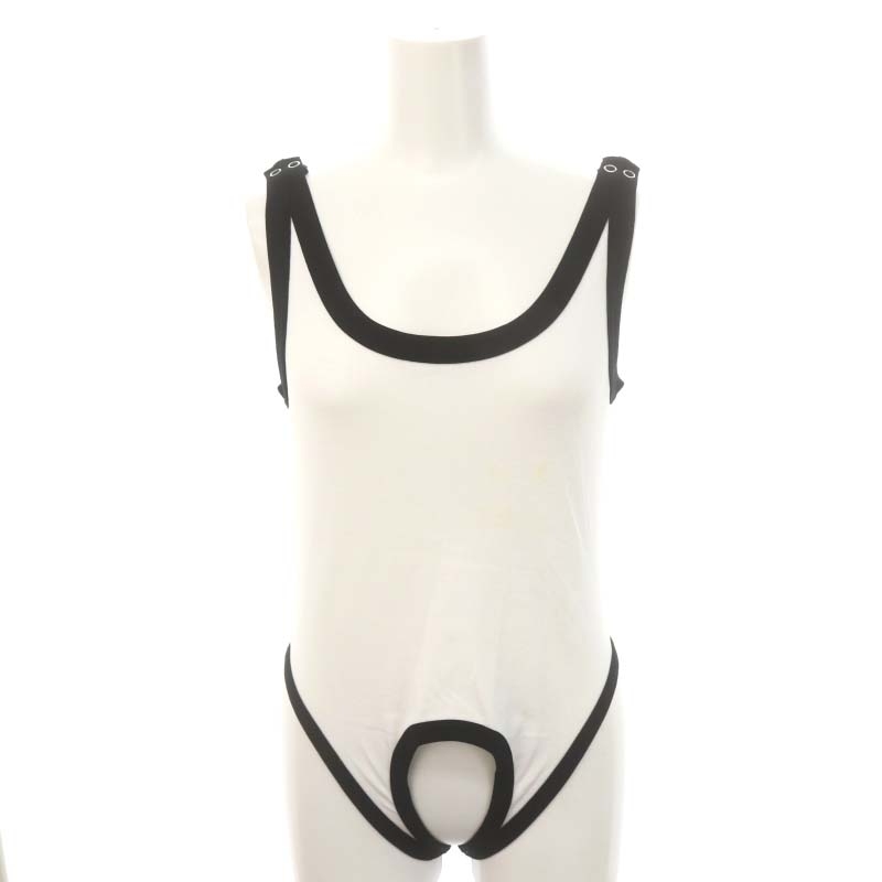 ジェーンスミス JANESMITH 24SS COTTON MULTI WAY TANK TOP タンクトップ カットソー ノースリーブ 36 白 ホワイト 黒 ブラック /DO ■OS