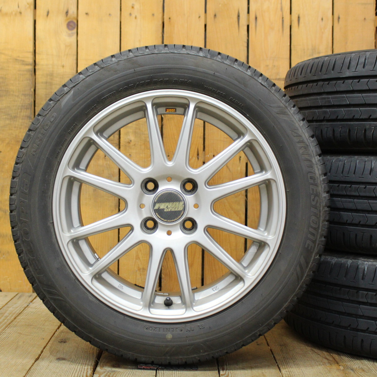 ロードスター シビック ヴィッツ マーチ フィット等 ファイナルスピード 15インチ ブリヂストン 195/55R15 タイヤ ホイール 4本SET