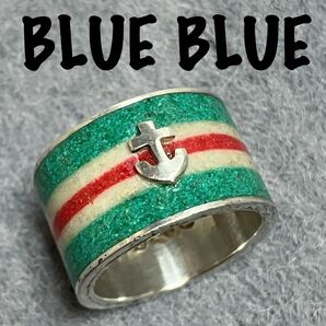 【ssh990】BLUE BLUE ブルーブルー silver シルバー925 指輪 リング ターコイズ 珊瑚 イカリ