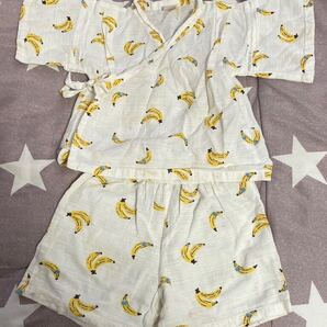 【送料無料】100 petit main プティマイン 甚平 男の子 バナナ柄