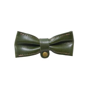 新品 MADE IN JAPAN製 栃木レザー使用 ハンドメイド 本革レザー蝶ネクタイ グリーン レザーネクタイ 日本製 牛革 蝶ネクタイ