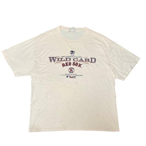 リー MLB レッドソックス 半袖Tシャツ アメリカンリーグ 夏物古着i84① XXL相当