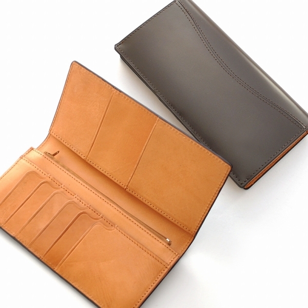 【決算大感謝祭特別SALE】【送料込み】【激安】【新品】【税込み】馬革 バッファローレザー 男女兼用 シンプル ロングウォレット 茶