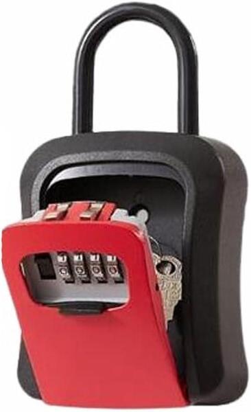 465【赤】キーボックス 壁掛け ダイヤル式 鍵収納 セキュリティ