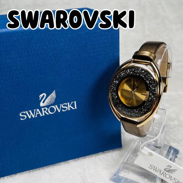 未使用 スワロフスキー Swarovski 腕時計 Crystalline Oval Gold Tone ウォッチ 5296314