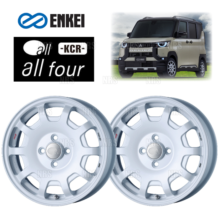 ENKEI エンケイ all four KCR (パールホワイト) 5.0J x 15インチ +45 PCD100 4穴 4本セット (FOUR-KCR-B001-PW-4S
