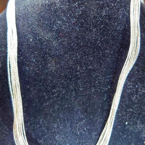 新品10連シルクコード シルバーネックレスジュエリー 2.1g全周44cm ハンドメイドブレスレットにも210-45-1 未使用 銀色 シルバー 銀