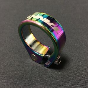 ☆ 新品!! 自転車 軽量 アルミ シートクランプ φ28.6mm用 レインボー ☆