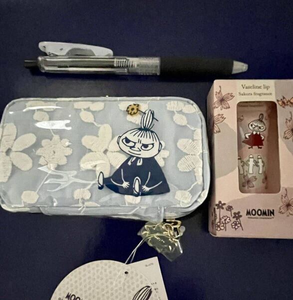 送料無料★新品★レア★リップポーチ&リップクリーム リトルミイ 水色 アフタヌーンティーAfternoon Tea ムーミン ワセリンリップ さくら