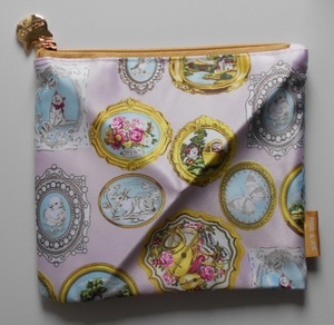 ポール&ジョー★ 1★ポーチ(W160×H140mm)(メイクアップコレクション2022) PAUK & JOE 定 ネコ・ウサギ・鳥・バイオリンプリント