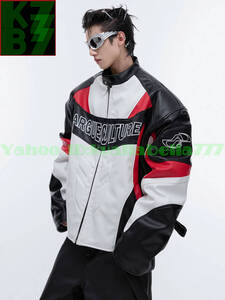 【国士無双】メンズ レザー ライダース ジャケット お洒落 お出かけ ファッション デザイン カジュアル スタイリッシュ 男性 着心地★L13