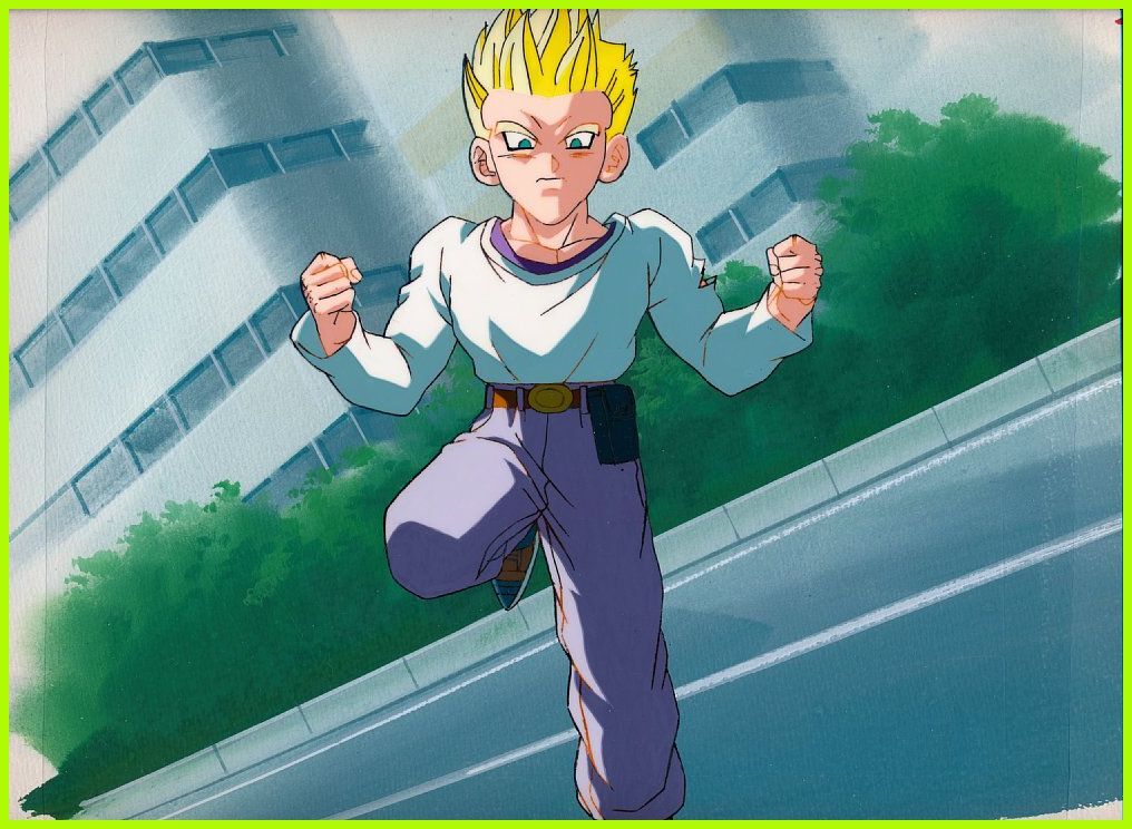 鑑定書付き ドラゴンボールZ セル画 トランクス 少年期 当時物 背景 レトロ TVアニメで実際に使用されたドラゴンボールZ トランクス 直筆セル画