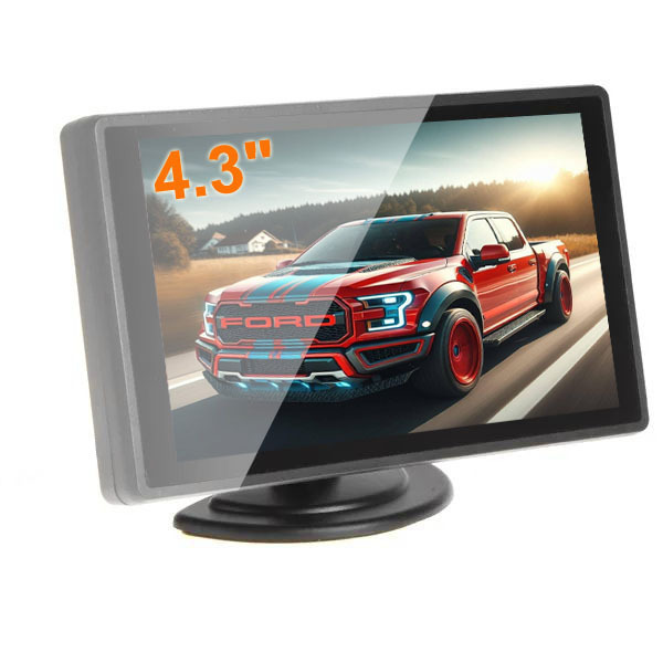 4.3インチ TFT液晶モニター 2系統の映像入力 防犯カメラ用 簡単取付 車載モニター