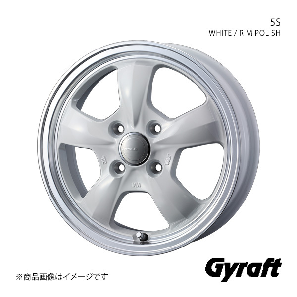 Gyraft/5S ヴィッツ 130系 純正タイヤサイズ(185/60-15) アルミホイール1本【15×5.5J 4-100 INSET42 WHITE/RIM POLISH】0041427