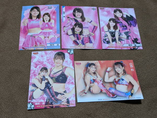 <梅咲遥(ディアナ)>BBM女子プロレスカード レギュラーカード7種セット