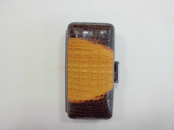 新品 背ワニ 中サイズ 割印 印鑑ケース 13.5x33x60mm