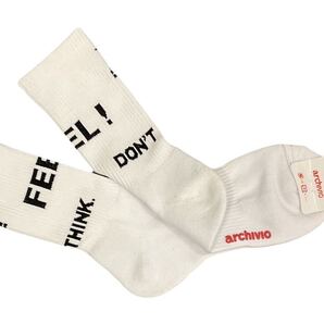 2024秋冬 アルチビオ メンズソックス クルーソックス 白 25〜27