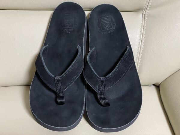 サンダルマン THE SANDALMAN NARROW STRAP ブラックスエード US10 アメリカ製 米国製 ビーチサンダル MADE IN USA