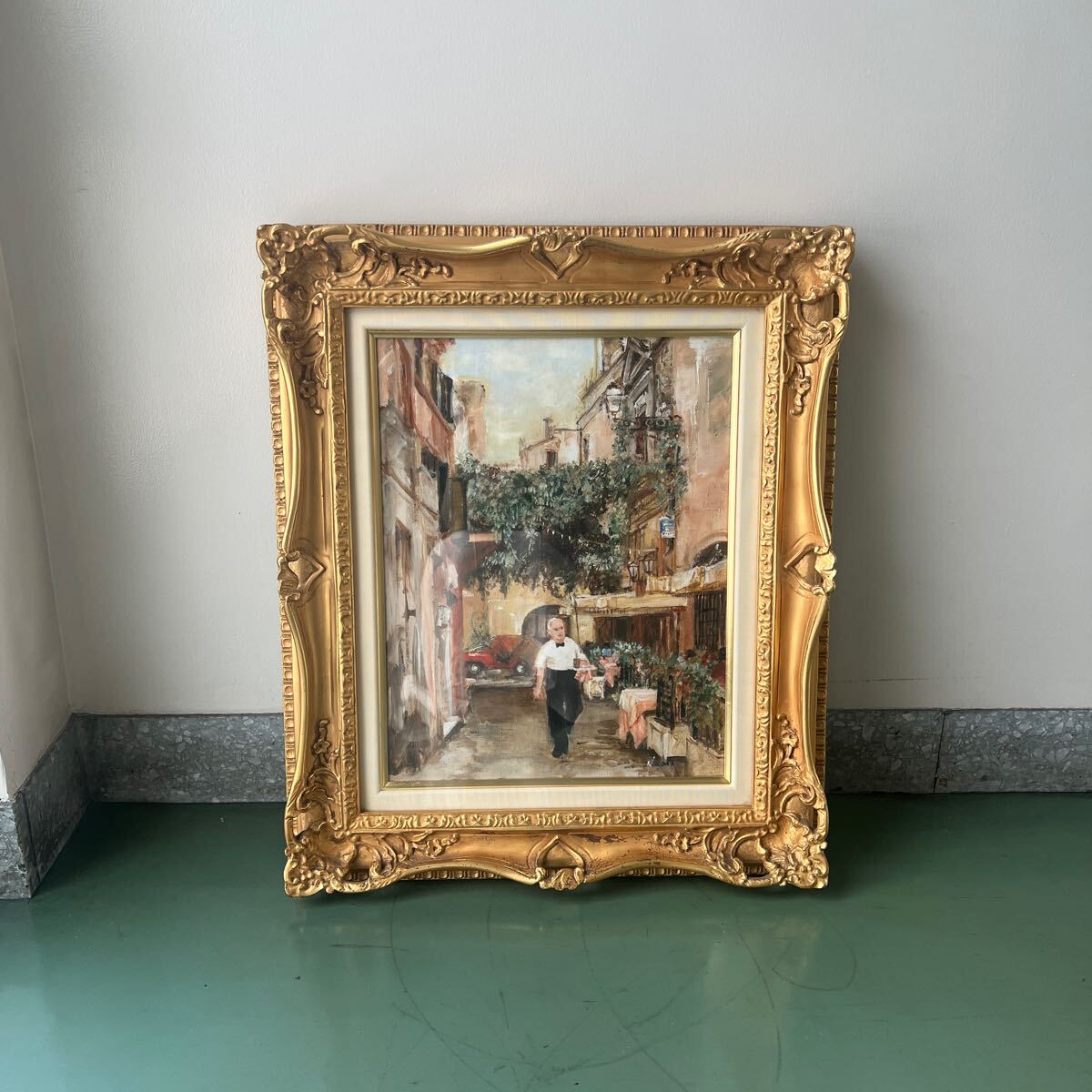 M▽梅宮馨四郎 油彩 絵画 額縁 フィレンツェ (38300)