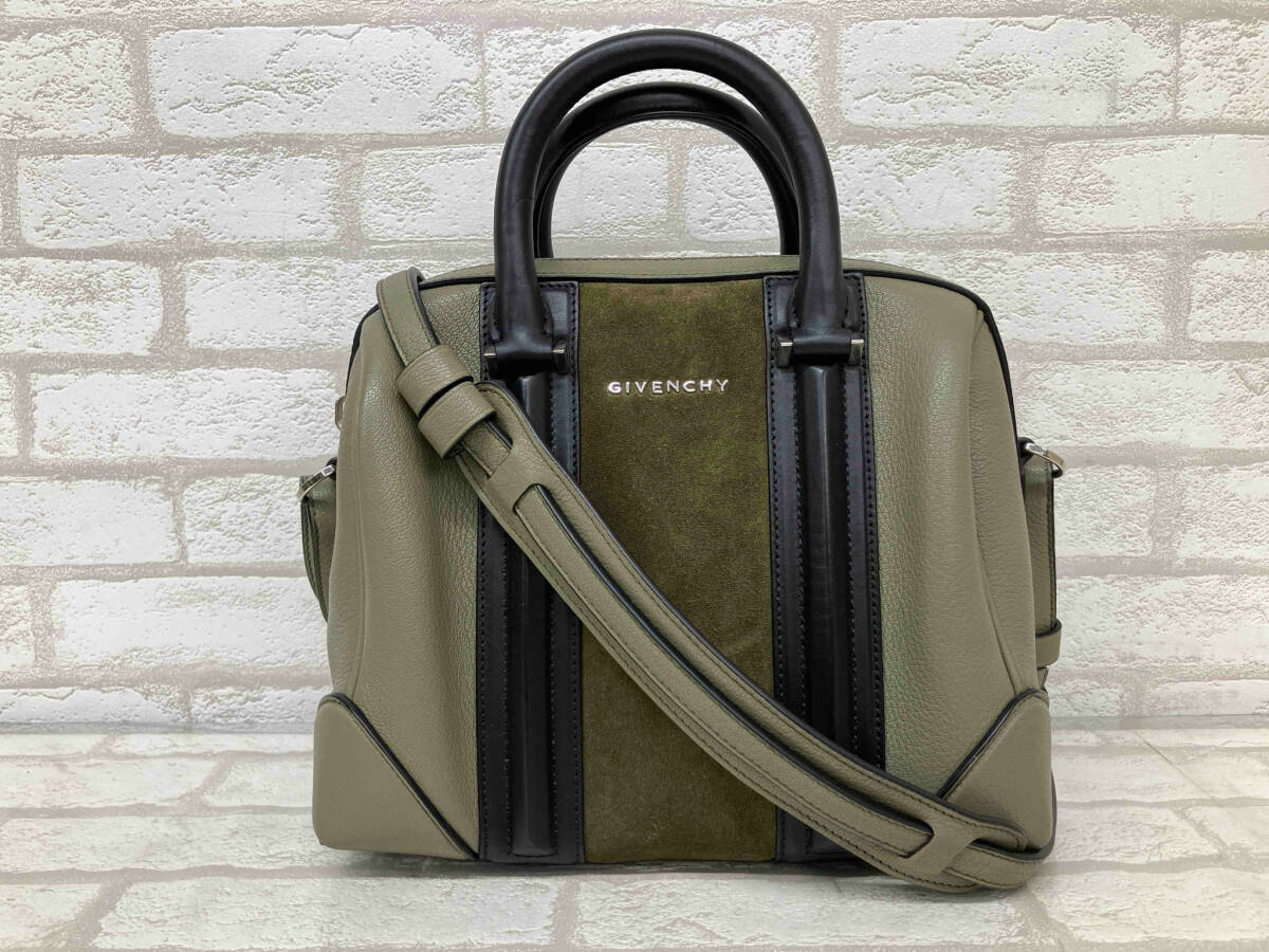 GIVENCHY ジバンシィ 2ルクレツィア スウェード カーキ 2way ショルダーバッグ クロスボディバッグ ハンドバッグ レディース
