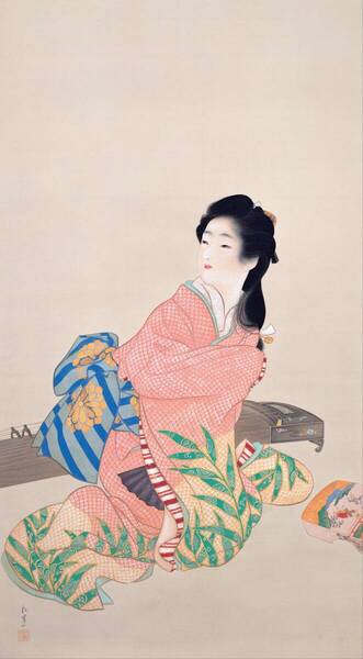 新品 上村松園「娘深雪」の殊技法高級印刷 A4版サイズ 額なし 特価980円(送料込)即決